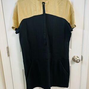A.L.C. Black and Beige Colorblock Mini Dress